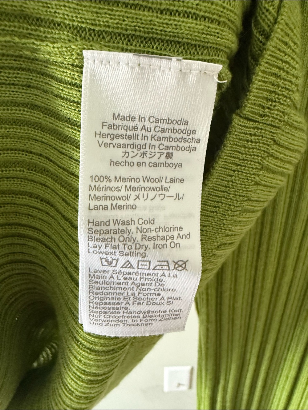 NWOT J.Crew Ribbed Long-Sleeve Crewneck Wool Sweater Pear Green Sz L - Picture 11 of 12